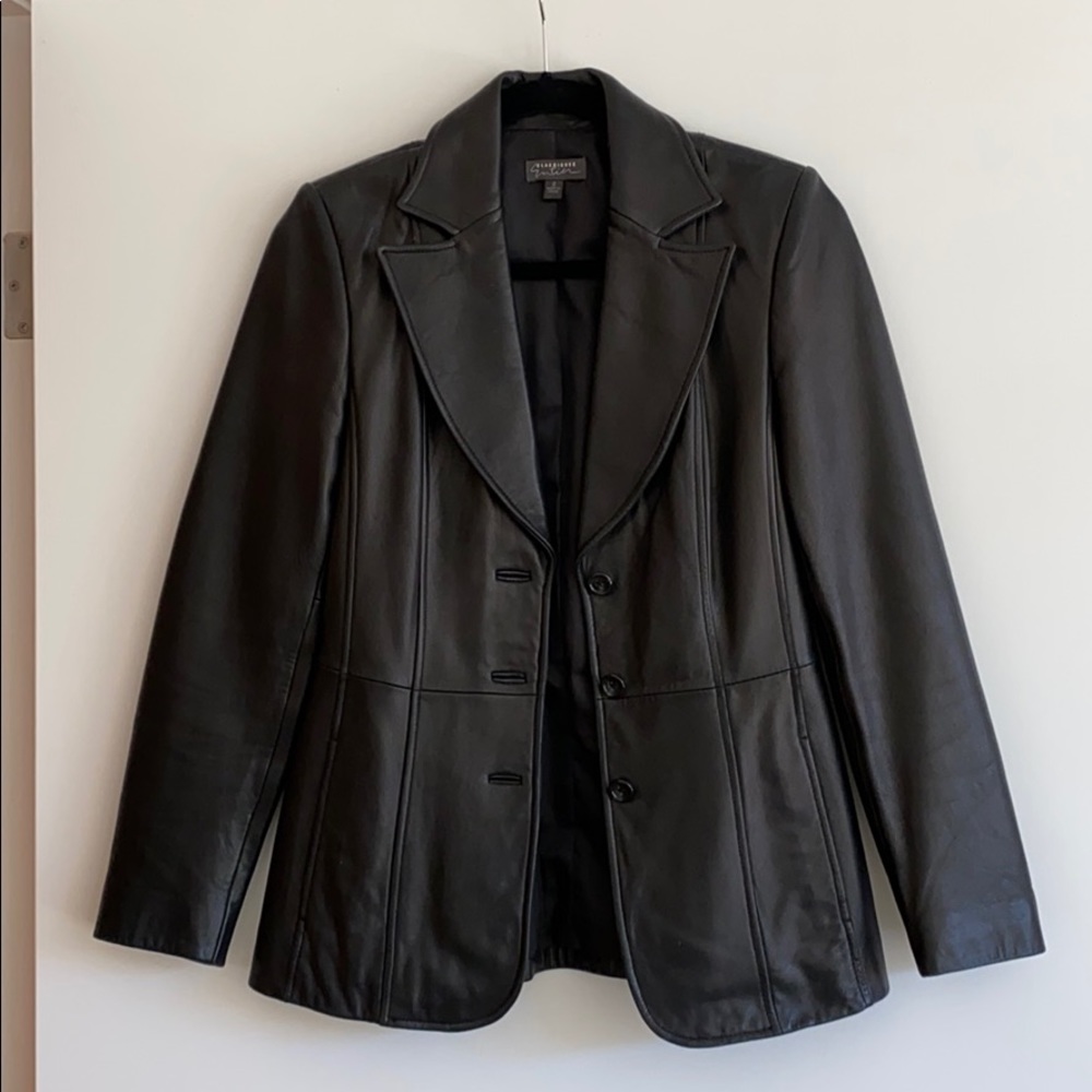 Classiques Entier Genuine Leather Blazer - Size 2